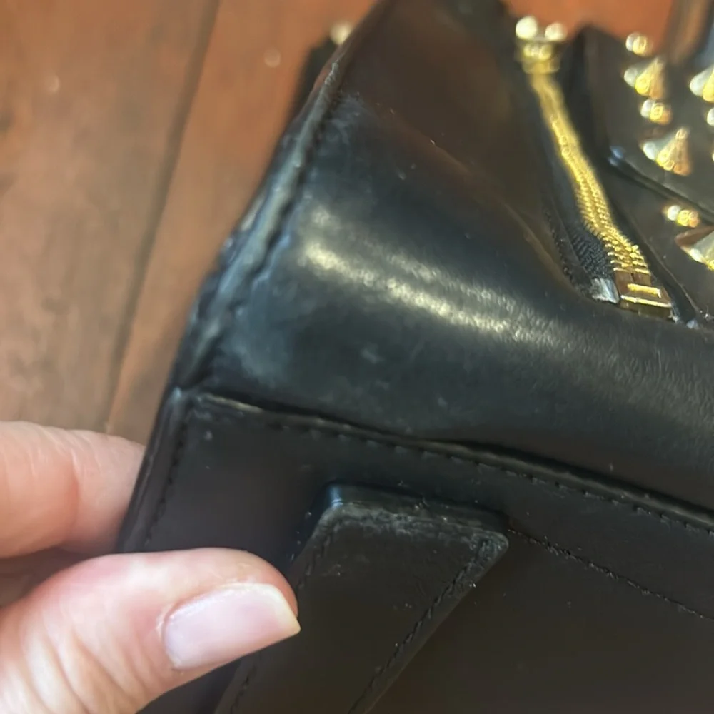 ⭐️Milly two-in-one Black Leather Studded Tote